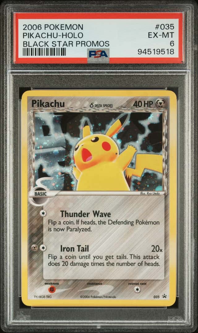2006 POKEMON BLACK STAR PROMOS #035 PIKACHU-HOLO PSA 6