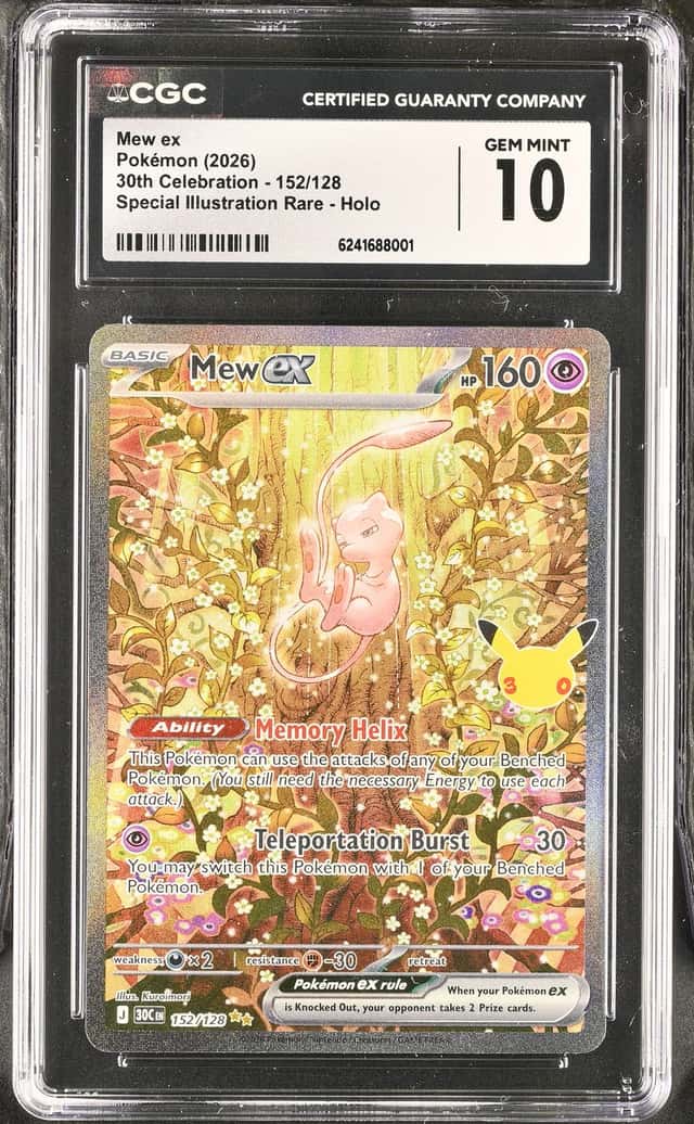 Mew ex 152/128 SIR Celebrations 30th Anniversary Pokemon 30C CGC Gem Mint 10