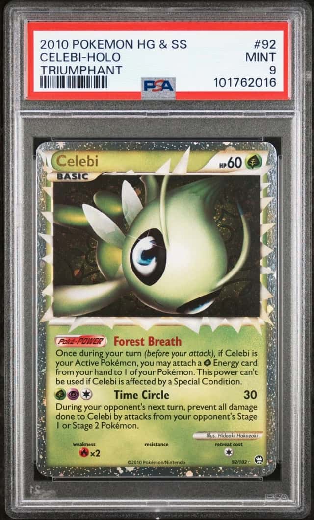 Pokemon Celebi Prime Holo Triumphant 92 PSA 9 Mint