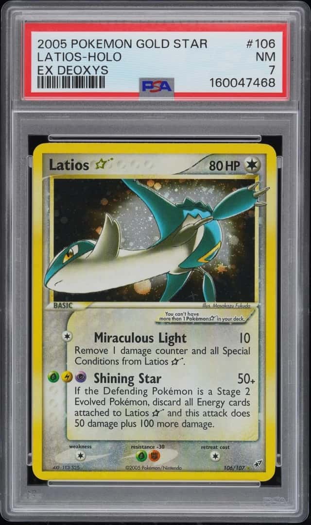 Pokemon Latios Gold Star Holo Deoxys 106/107 PSA 7