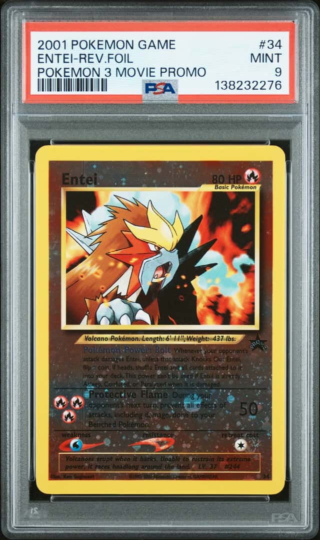 Pokemon Entei Reverse Holo 34 Pokemon 3 Movie Promo PSA 9 Mint