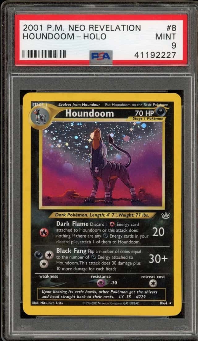 Pokemon Houndoom Holo Neo Revelation Unlimited 8/64 PSA 9 Mint