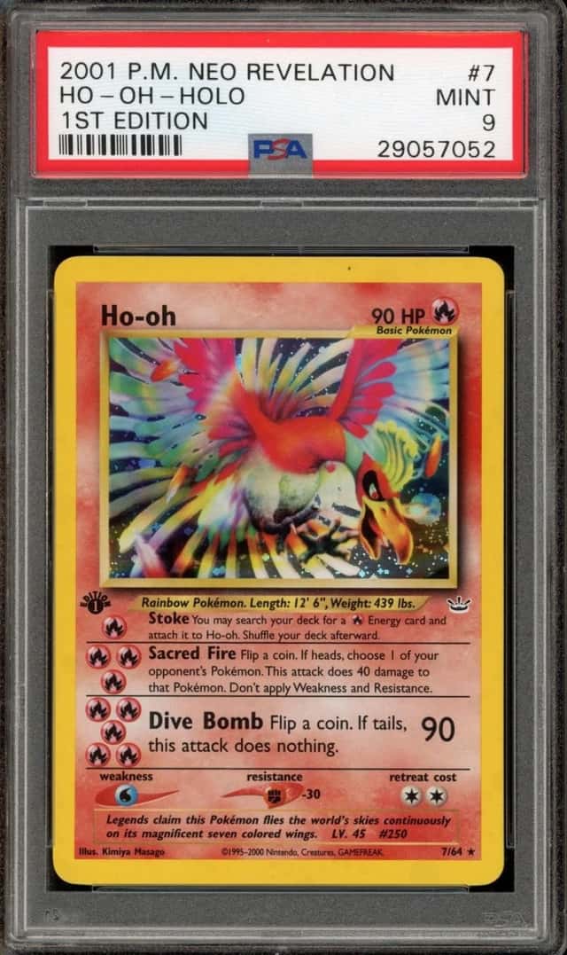 Pokemon Ho-Oh Holo Neo Revelation 7/64 1st Edition PSA 9 Mint