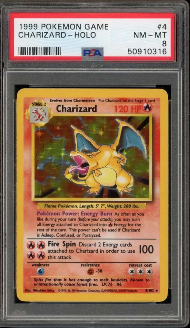 Pokemon Charizard Holo Base Set Unlimited 4/102 PSA 8