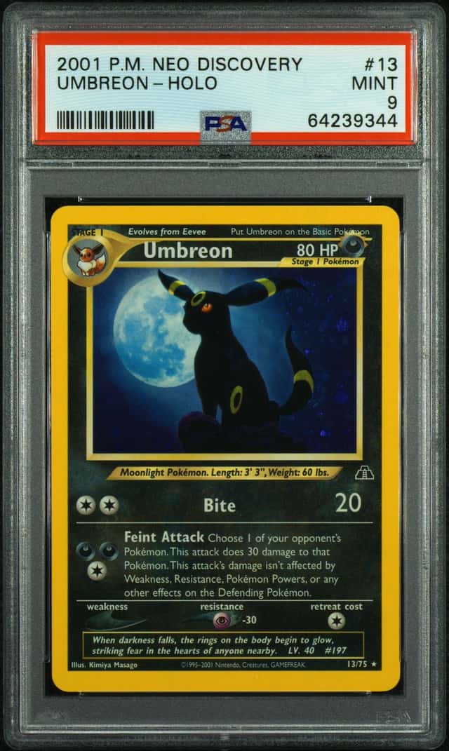 Pokemon Umbreon Holo Neo Discovery Unlimited 13/75 PSA 9 Mint
