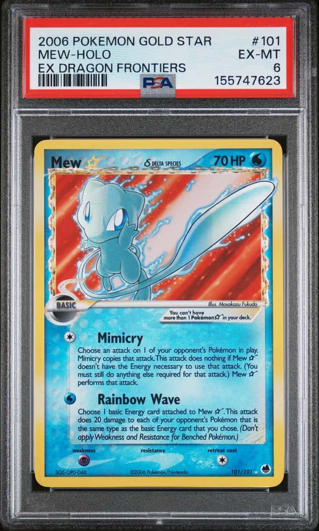 2006 POKEMON EX DRAGON FRONTIERS GOLD STAR MEW-HOLO #101 DELTA SPECIES PSA 6