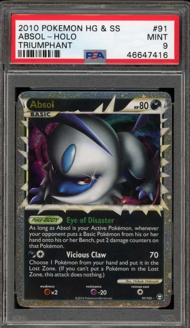Pokemon Absol Prime Holo Triumphant 91 PSA 9 Mint