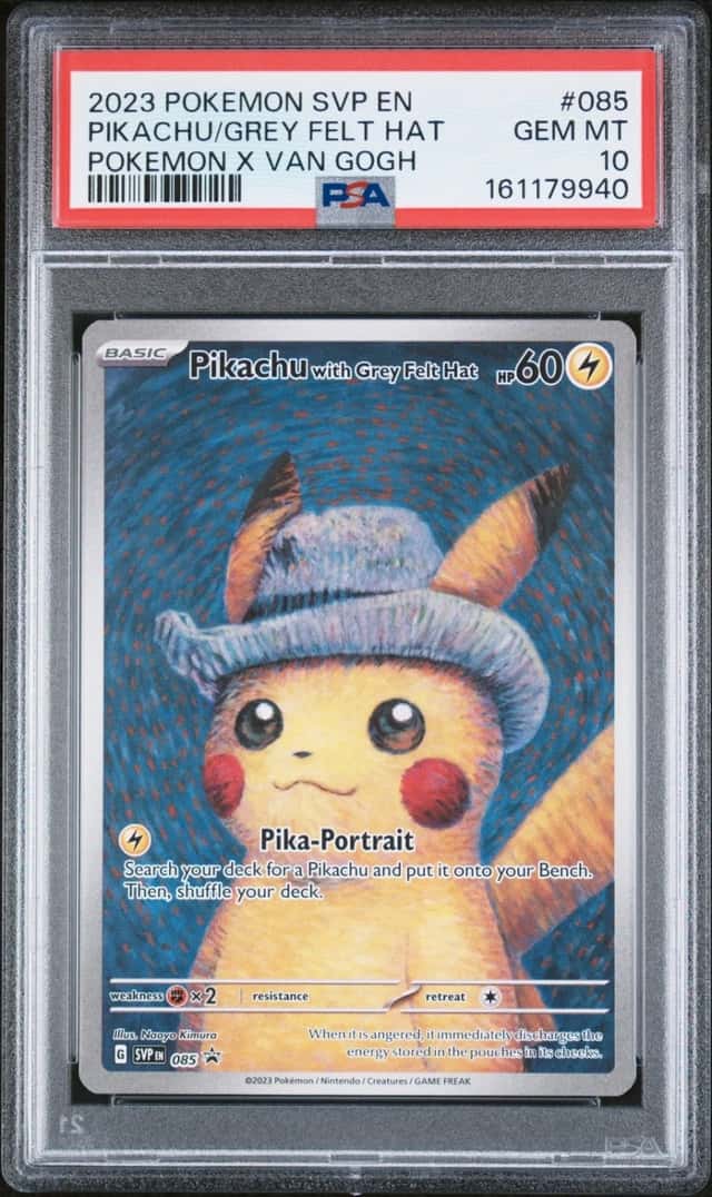 Pokemon Pikachu With Grey Felt Hat Sv Black Star Promo 085 Van Gogh PSA 10