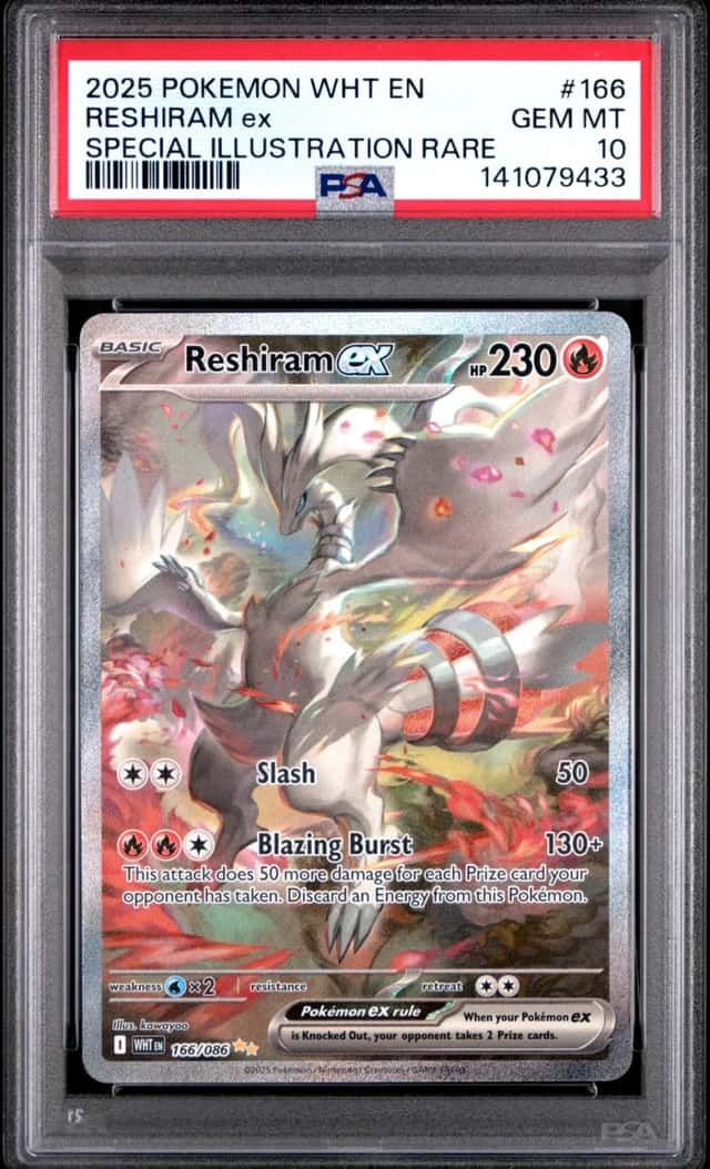Pokemon Reshiram EX Wht En White Flare 166/086 Special Illustration Rare PSA 10