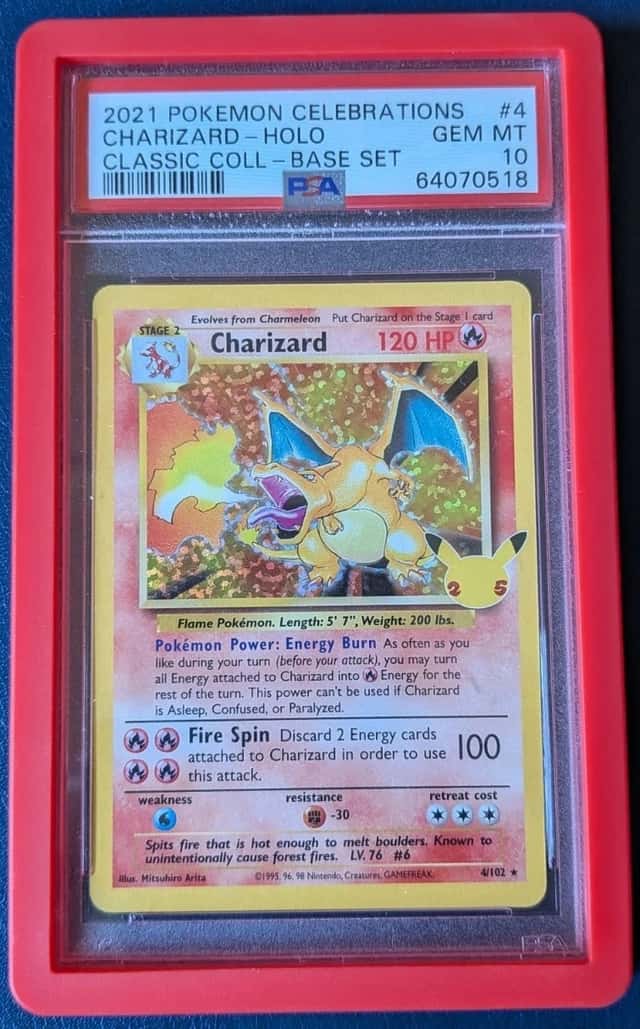 Pokémon TCG Charizard 4/102 Celebrations Classic Collection Base Set Card PSA 10