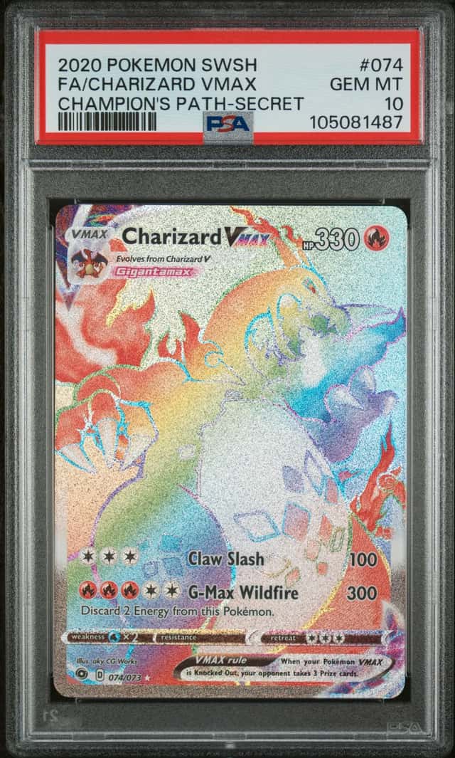 Pokémon TCG 2020 Champions Path Charizard VMAX Secret Rare Holo 074/073 PSA 10