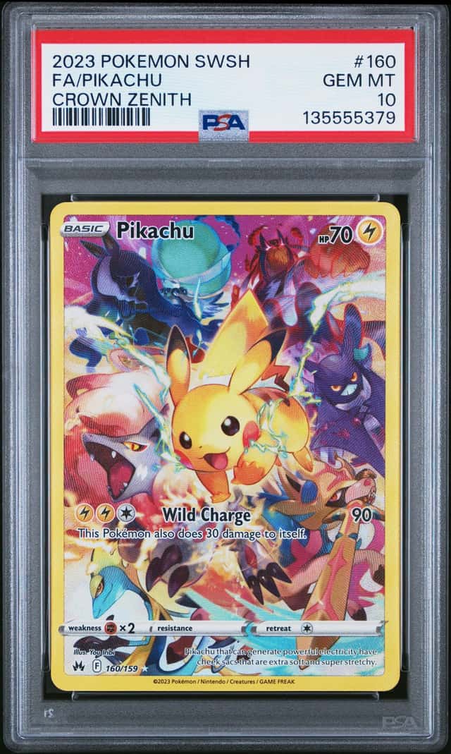 Pikachu 160/159 SWSH Crown Zenith Secret Rare Full Art Holo ENG 2023 PSA 10