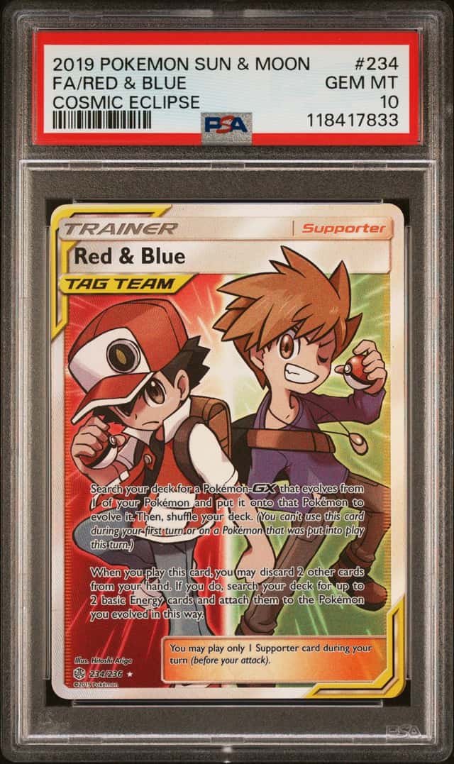 2019 Pokemon Sun & Moon Cosmic Eclipse Full Art #234 Red & Blue - PSA GEM MT 10