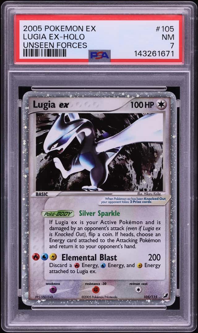 2005 Pokemon EX Unseen Forces Holo Lugia EX #105 PSA 7 NRMT