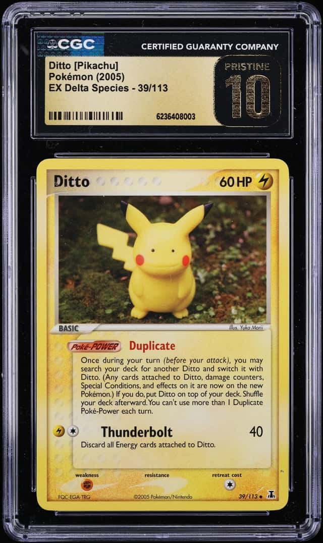 2005 Pokemon EX Delta Species Ditto Pikachu #39 CGC 10 PRISTINE