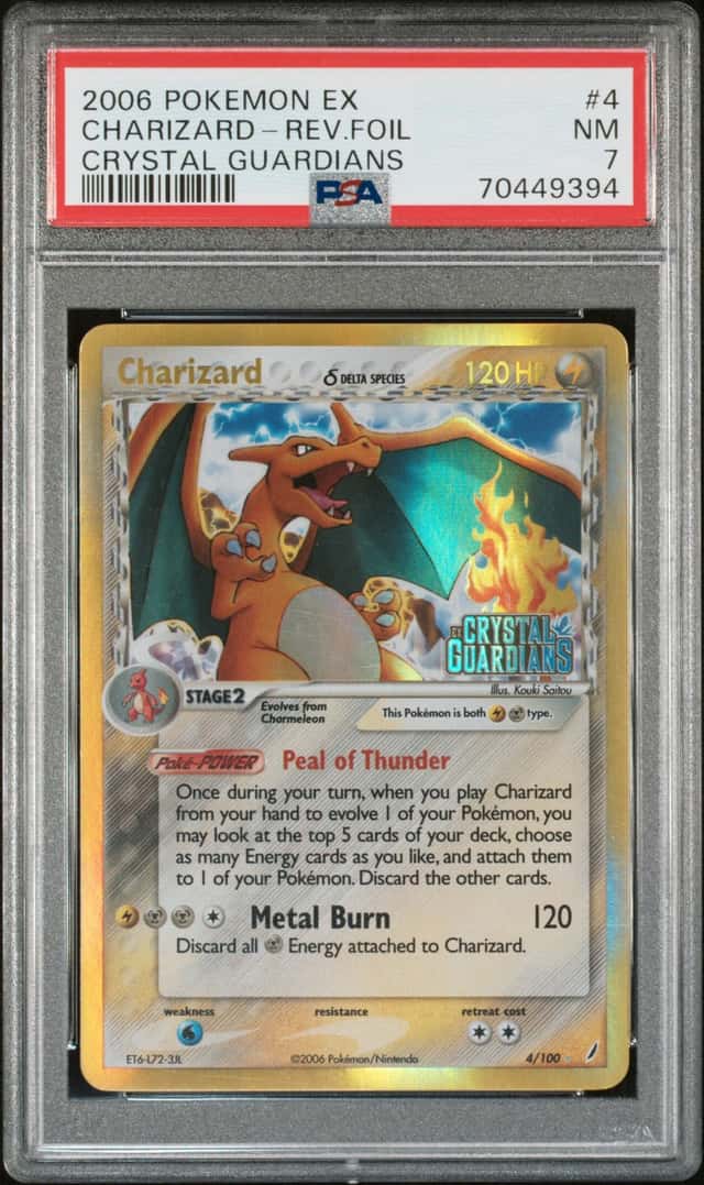 2006 Pokemon EX Crystal Guardians Reverse Holo Charizard #4 PSA 7 NRMT