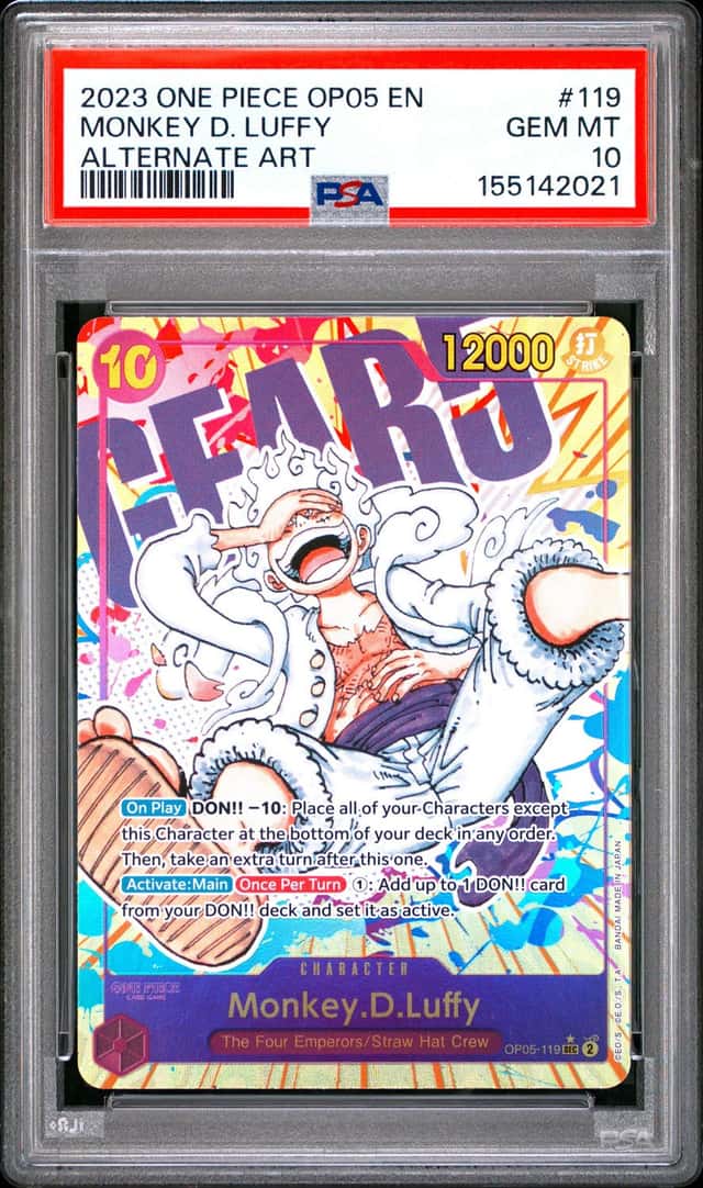 Monkey D. Luffy 2023 One Piece Awakening of the New Era #OP05-119 Alt Art PSA 10