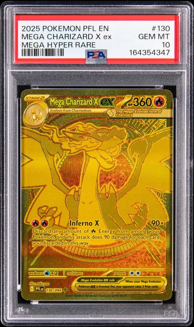 2025 Pokemon Phantasmal Flames Mega Hyper Rare #130 Mega Charizard X ex - PSA GEM MT 10