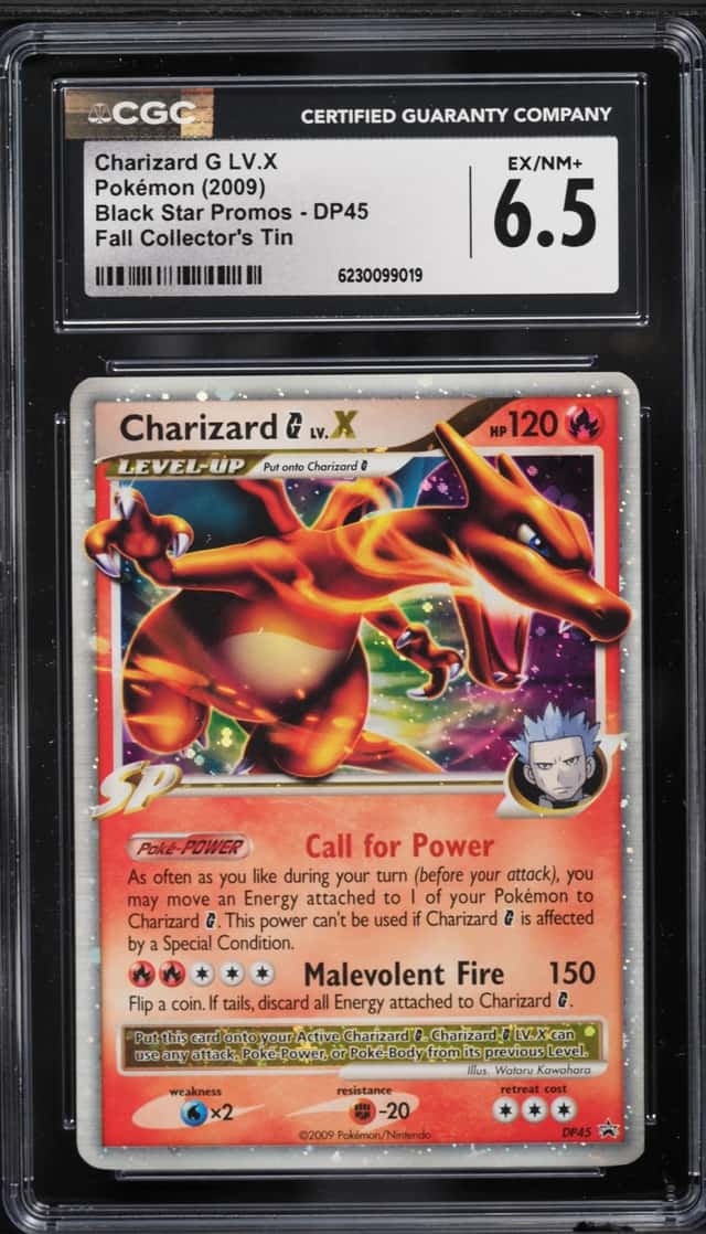 2009 Pokemon Diamond & Pearl Promo Fall Collector's Tin Holo Charizard G LV.X #DP45 CGC 6.5