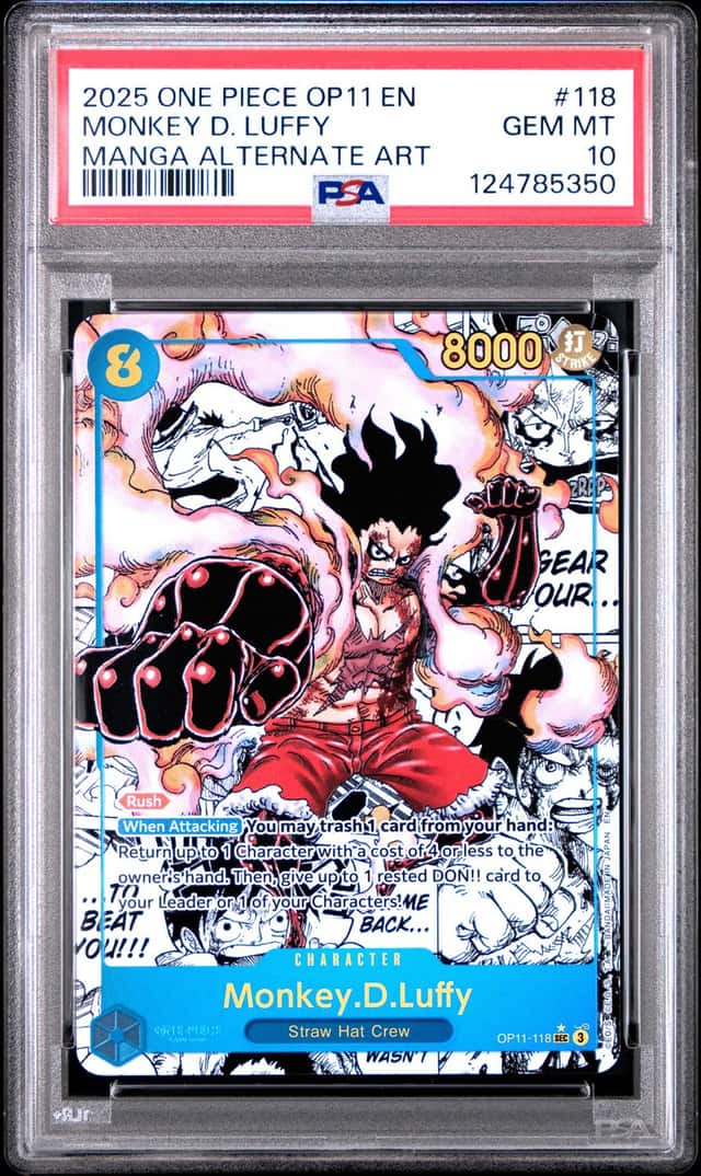Monkey.D.Luffy Manga One Piece PSA 10 OP11 English
