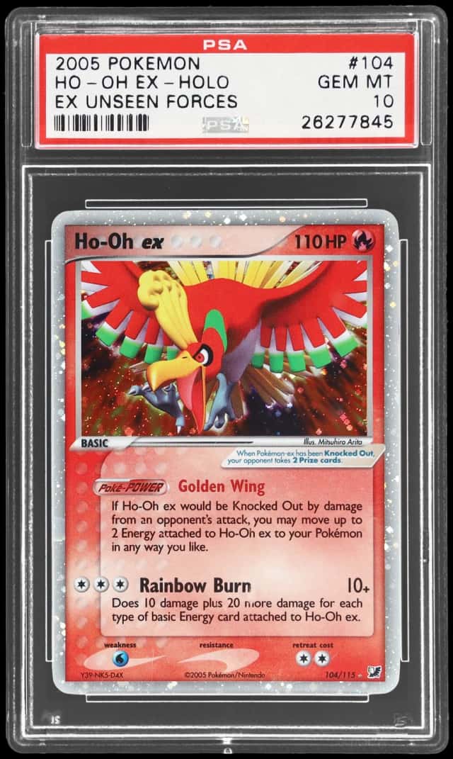 2005 Pokemon Ex Unseen Forces Holo Ho Oh Ex #104