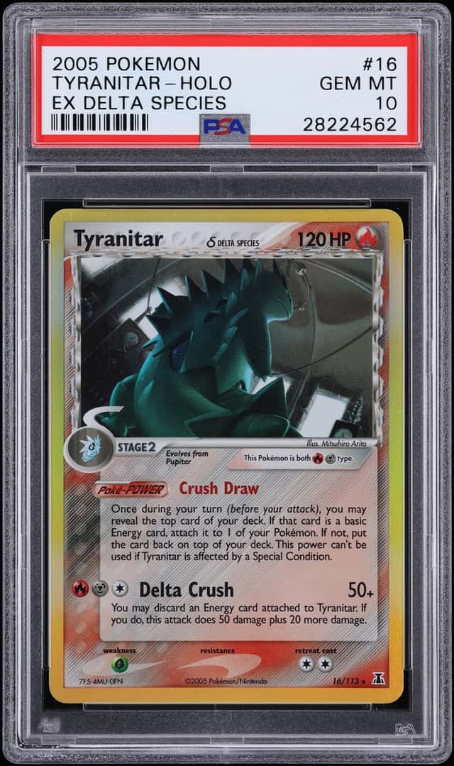 2005 Pokemon EX Delta Species Holo Tyranitar Delta Species #16 PSA 10 GEM MINT
