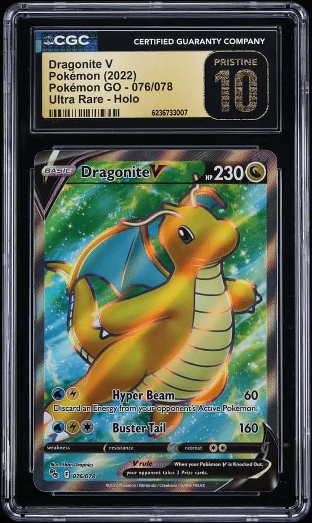 2022 Pokemon Sword & Shield GO Full Art Dragonite V #76 CGC 10 PRISTINE