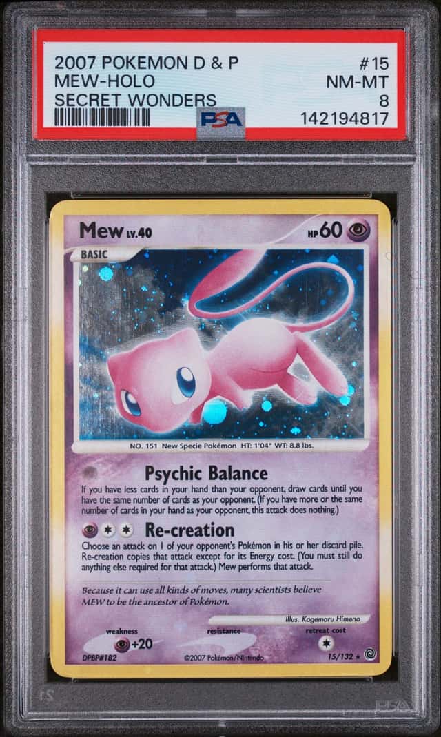 2007 Pokemon Diamond and Pearl Secret Wonders Holo Mew #15