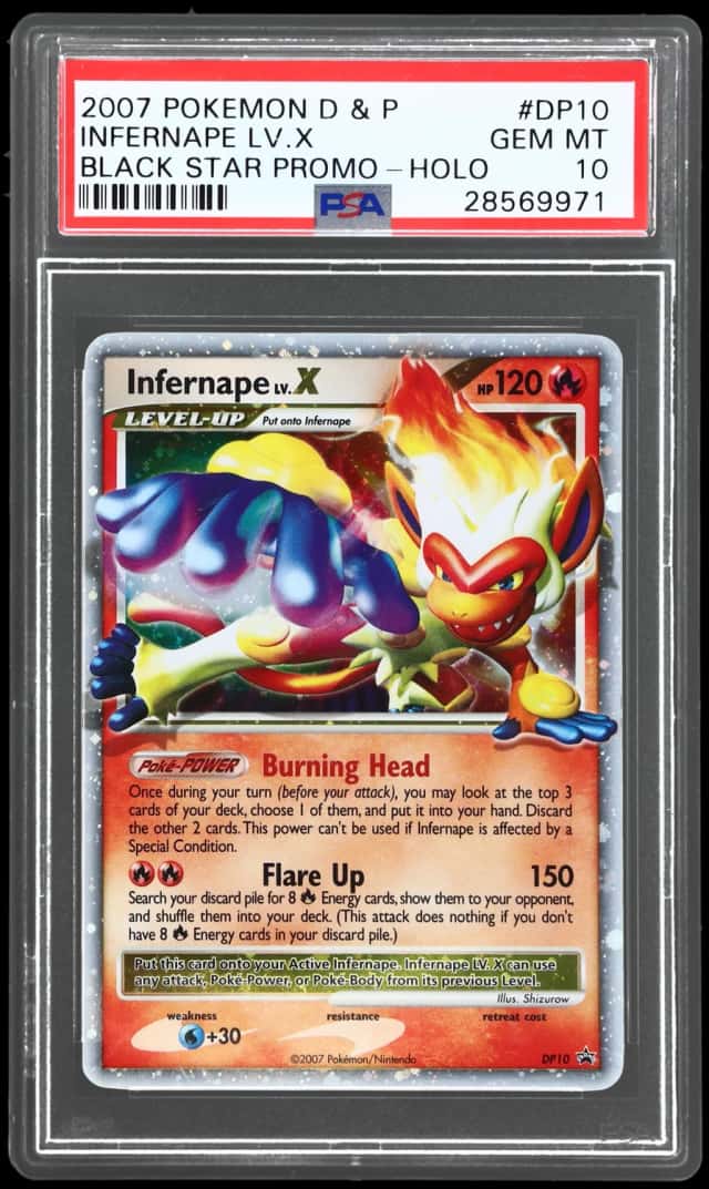 2007 Pokemon Diamond and Pearl Black Star Promo Holo Infernape Lv X #DP10