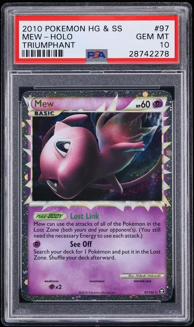 2010 Pokemon HeartGold & SoulSilver Triumphant Holo Mew #97 PSA 10 GEM MINT