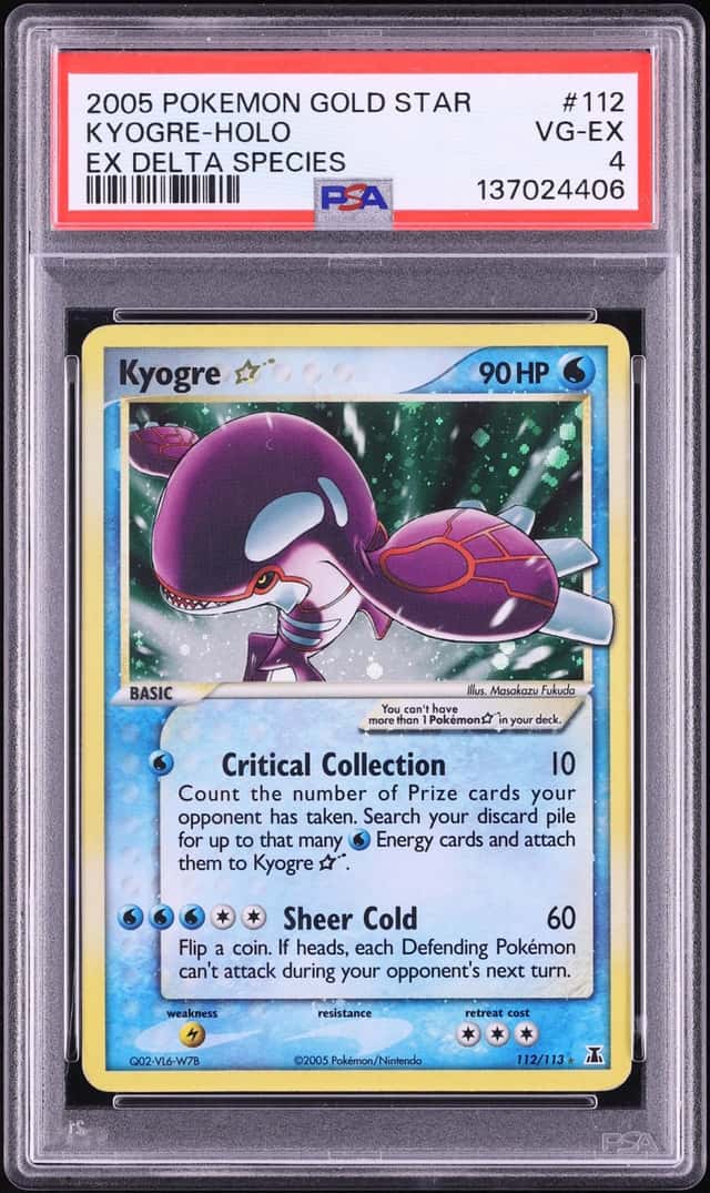 2005 Pokemon EX Delta Species Holo Kyogre Gold Star #112 PSA 4 VGEX