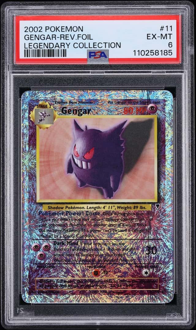 2002 Pokemon Legendary Collection Reverse Holo Gengar #11 PSA 6 EXMT
