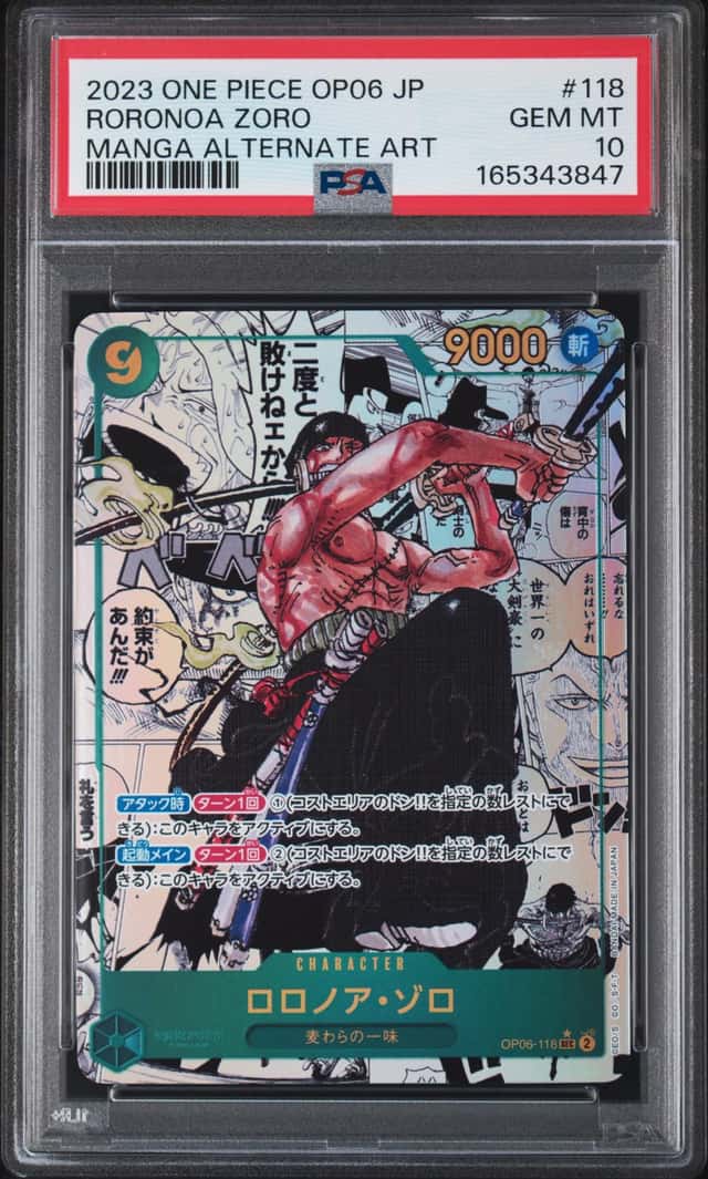 2024 One Piece OP06 JPN Manga Alternate Art #118 Roronoa Zoro PSA 10 GEM MINT