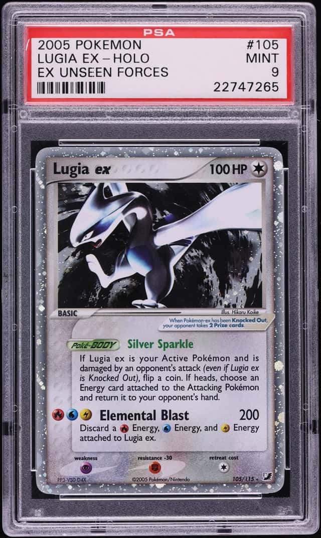2005 Pokemon EX Unseen Forces Holo Lugia EX #105 PSA 9 MINT