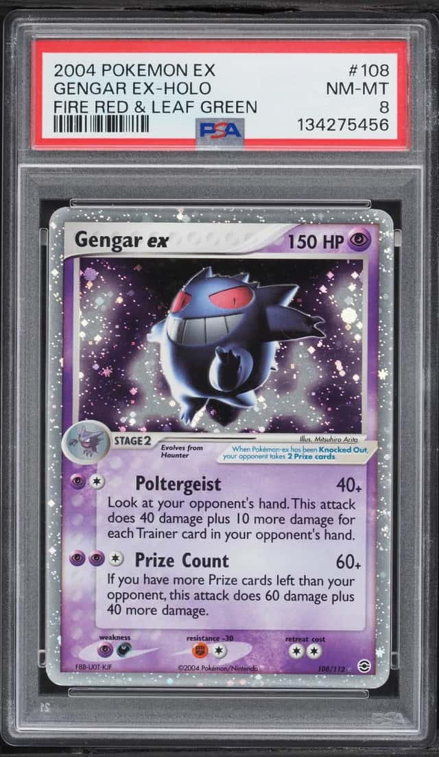 2004 Pokemon EX Fire Red & Leaf Green Holo Gengar Ex #108 PSA 8 NM-MT