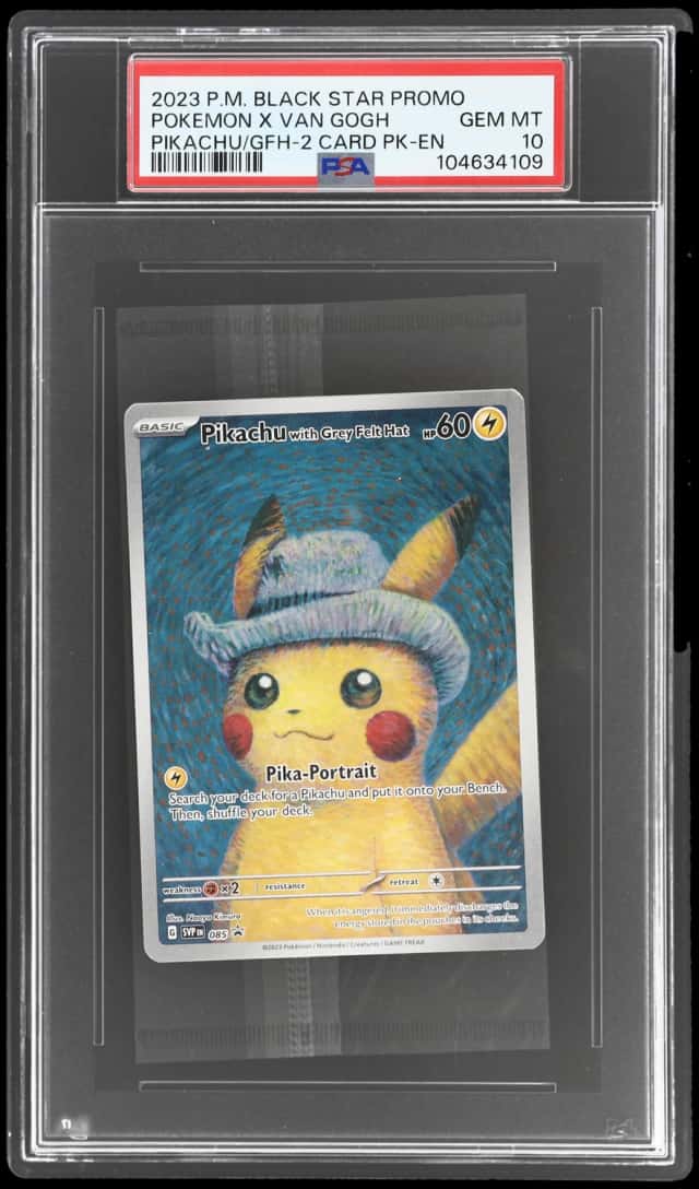 2023 Pokemon Black Star Promo Pack Pokemon X Van Gogh Pikachu With Grey Felt Hat Cello 2 Card Pack