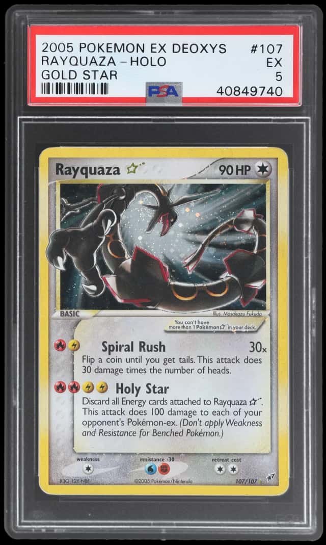 2005 Pokemon Ex Deoxys Holo Rayquaza Gold Star #107
