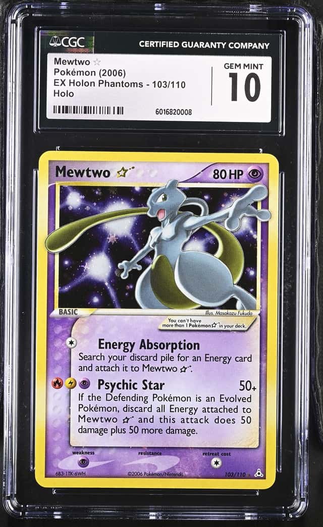 2006 Pokemon Ex Holon Phantoms Holo Mewtwo Gold Star #103