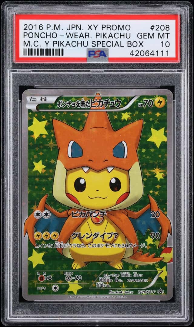 2016 Pokemon Japanese XY Promo Special M Charizard Y Full Art Poncho Pikachu #208 PSA 10 GEM