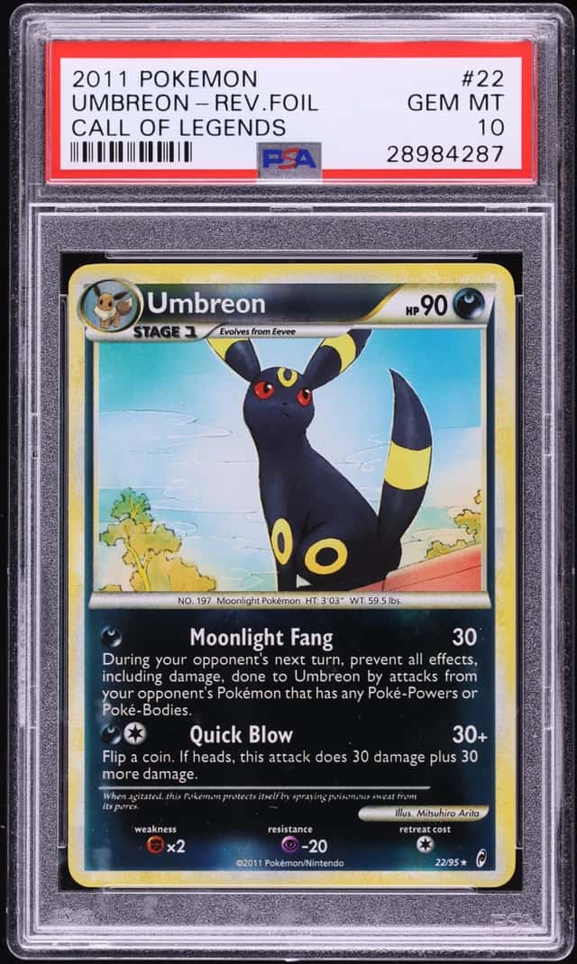 2011 Pokemon Call Of Legends Reverse Holo Umbreon #22 PSA 10 GEM MINT