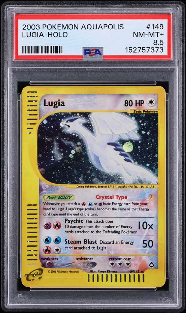 2003 Pokemon Aquapolis Holo Crystal Lugia #149 PSA 8.5 NM-MT+