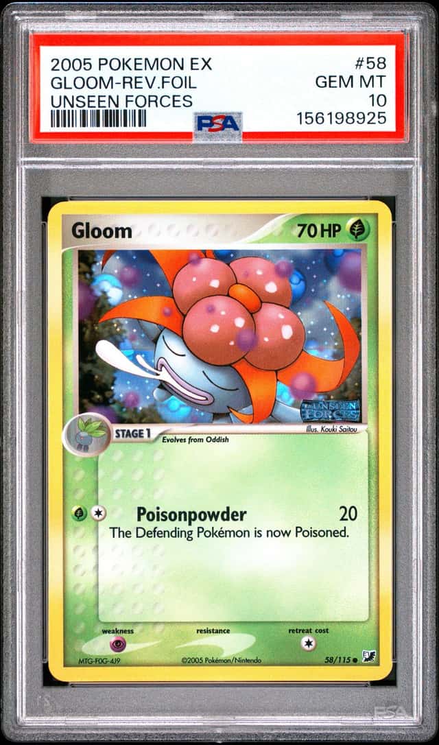 2005 Pokemon Ex Unseen Forces Reverse Holo Gloom #58