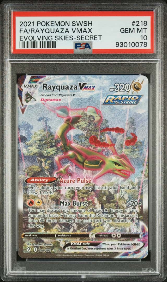 2021 Pokemon Sword and Shield Evolving Skies Secret Rare Rayquaza Vmax #218