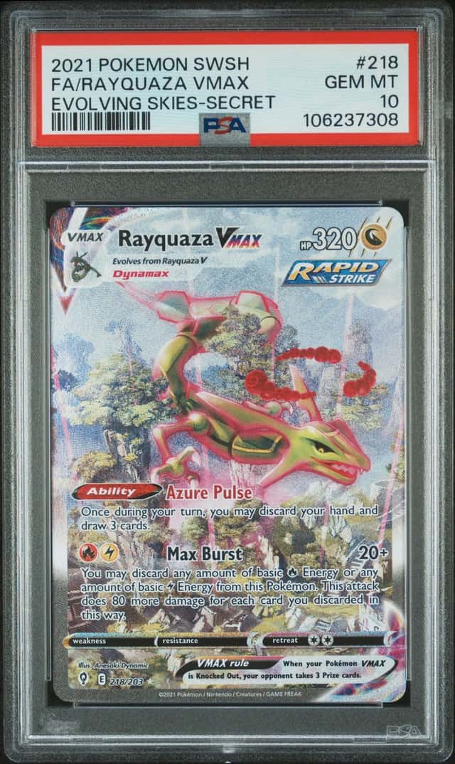 2021 Pokemon Sword and Shield Evolving Skies Secret Rare Rayquaza Vmax #218