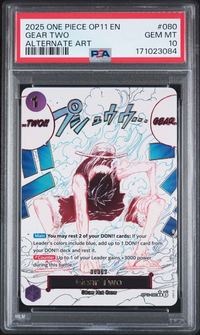 2025 One Piece Gear Two Rare Alt Art Alternative #OP11-080 PSA 10 GEM MINT
