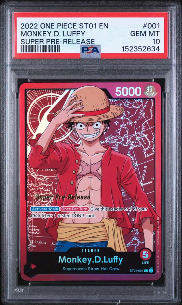 2022 One Piece Starter Deck Straw Hat Pirates Super Pre Release Monkey D. Luffy #ST01-001