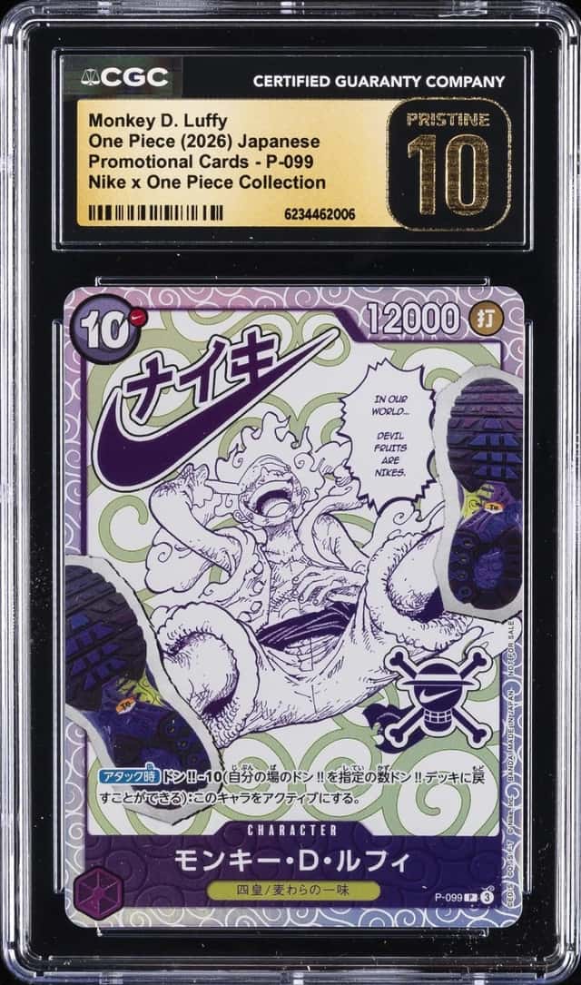 2026 ONE PIECE PROMO X NIKE COLLECTION  #P-099 MONKEY D. LUFFY CGC 10 PRISTINE