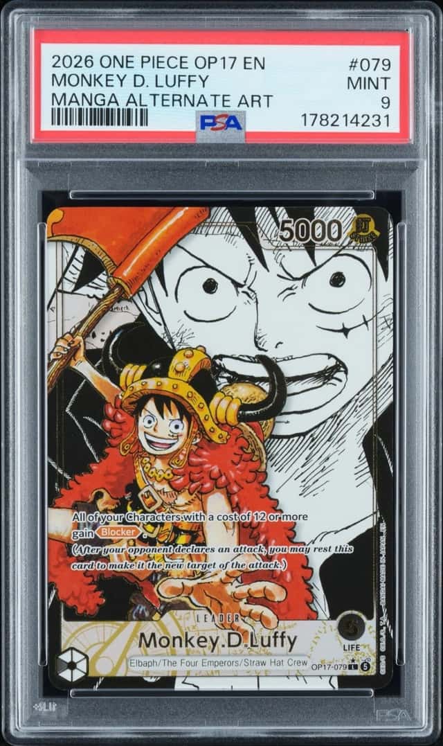 2026 ONE PIECE OP17-THE WORLD'S STRONGEST WARRIORS #079 MONKEY D. LUFFY PSA 9