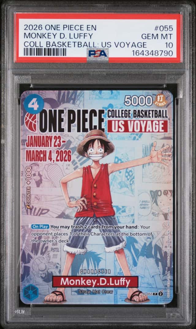 #1 2026 One Piece En Coll Basketball: US Voyage #055 Monkey D. Luffy PSA 10