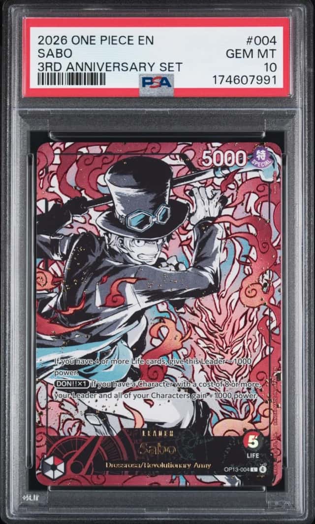 2026 ONE PIECE ENGLISH VERSION 3RD ANNIVERSARY SET #004 SABO PSA 10